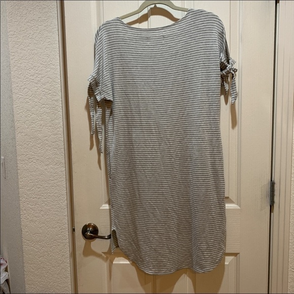 NEW Anthropologie Striped Tee Dress Summer t-shirt ANTHRO Size XS white grey - Picture 5 of 7